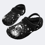 Sun Moon Stars - Fur Lined Slippers/Sandals