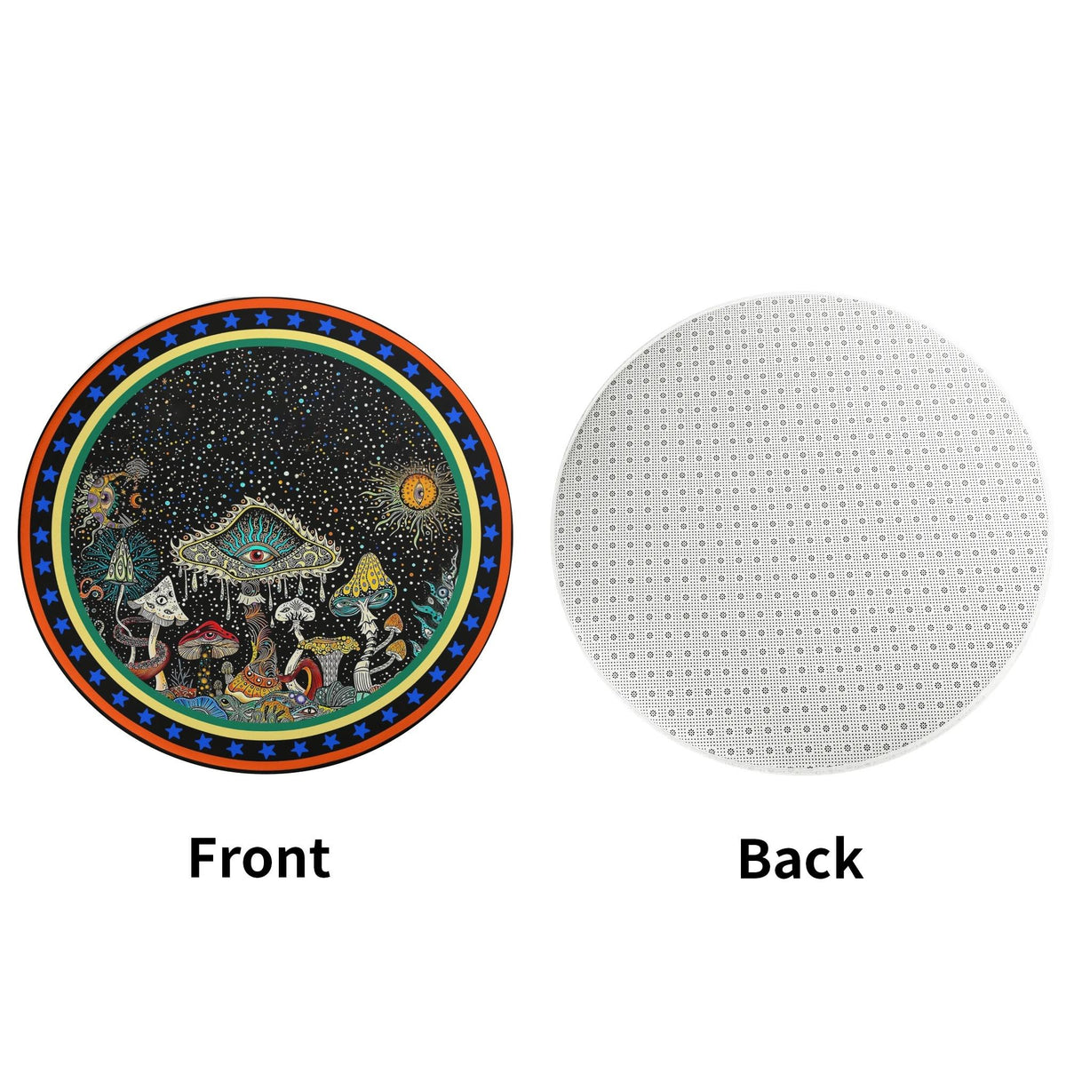 Retro Dark Mushroom Eyes Halloween Print - Floor Mat