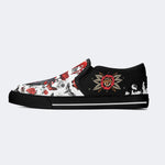 Heart Rose Butterfly Print - Slip On Shoes