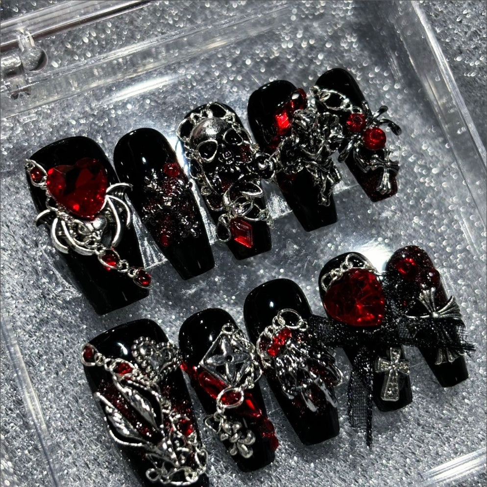 Dark Skull Bloody Mary Press On Nails