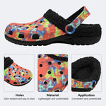 Unisex Ink Print - Fur Lined Slippers/Sandals