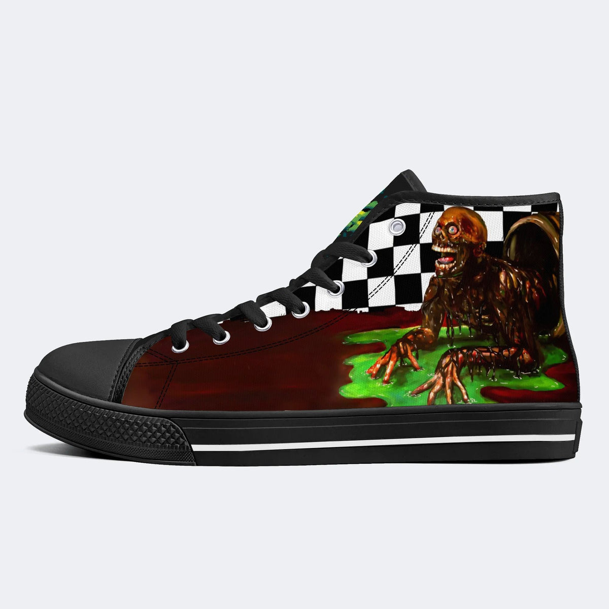 Unisex More Brains Print- High Top Canvas