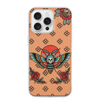Vintage Rose Death Moth Print - Phone Case