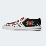Heart Rose Butterfly Print - Slip On Shoes
