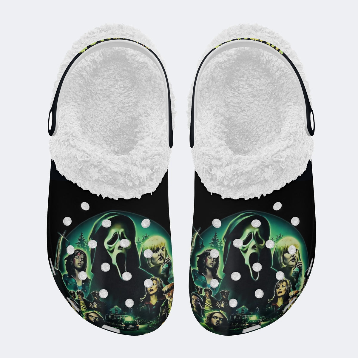 Horror Ghostface Print - Fur Lined Slippers