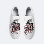 Skateboard Skull Print - Slip On Shoes