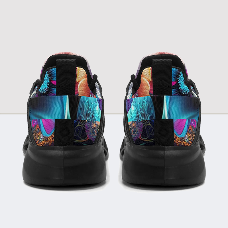 Skull Flowers Print Elastic Sport Sneakers