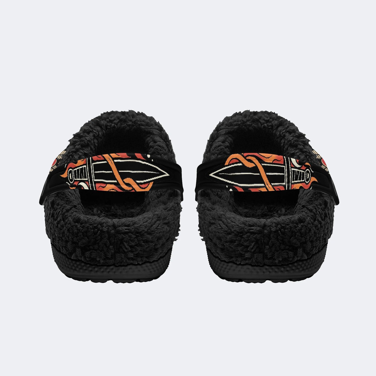 Death Moth Skull Dagger - Fur Lined Slippers/Sandals