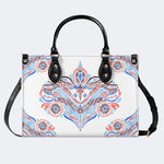 Classic Watercolor Moth Print - Leather Handbag
