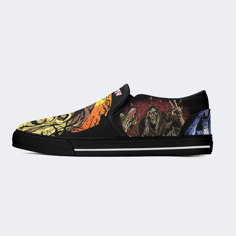 Horror Print Skull Unisex - Slip On Shoes