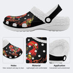 Horror Skull Print - Fur Lined Slippers/Sandals