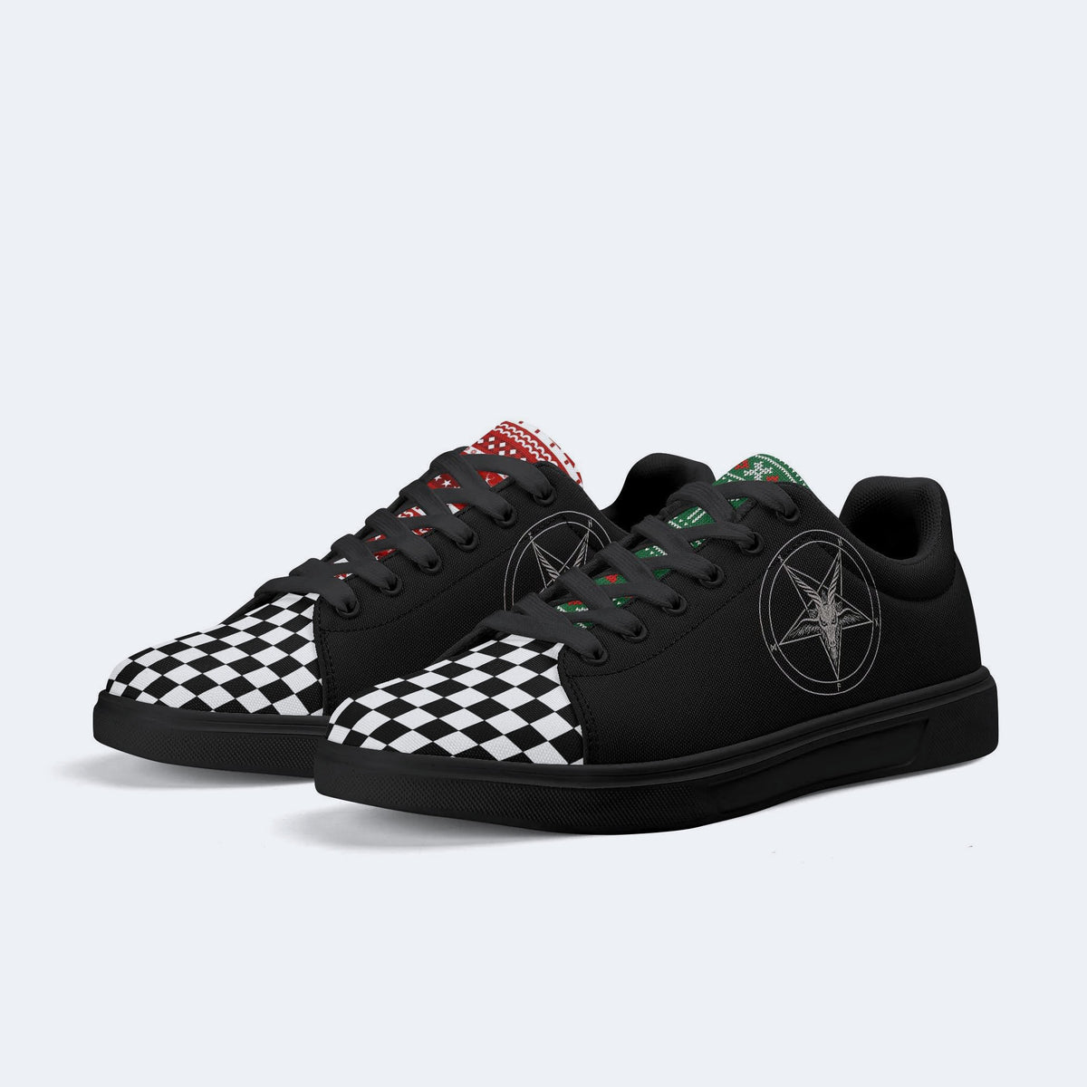 Horror Devil Print - Skateboard Sneakers