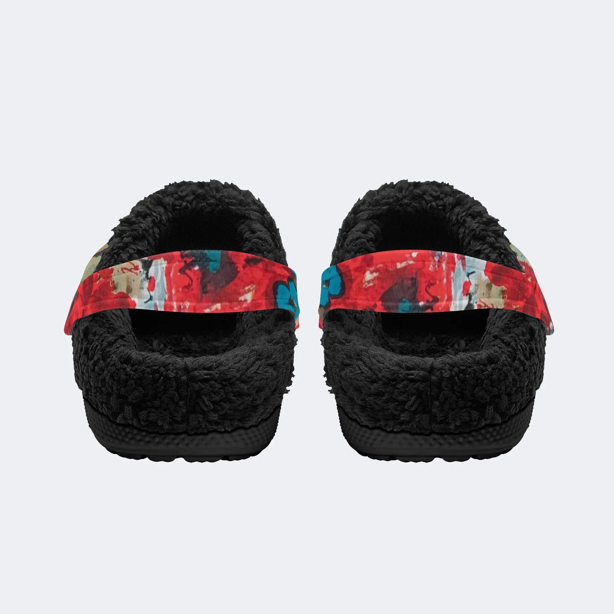 Unisex Ink Print - Fur Lined Slippers/Sandals