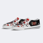 Heart Rose Butterfly Print - Slip On Shoes