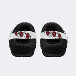 Gothic Skull Rose - Fur Lined Slippers/Sandals