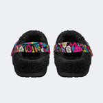 Colorful Pop Cartoon - Fur Lined Slippers/Sandals