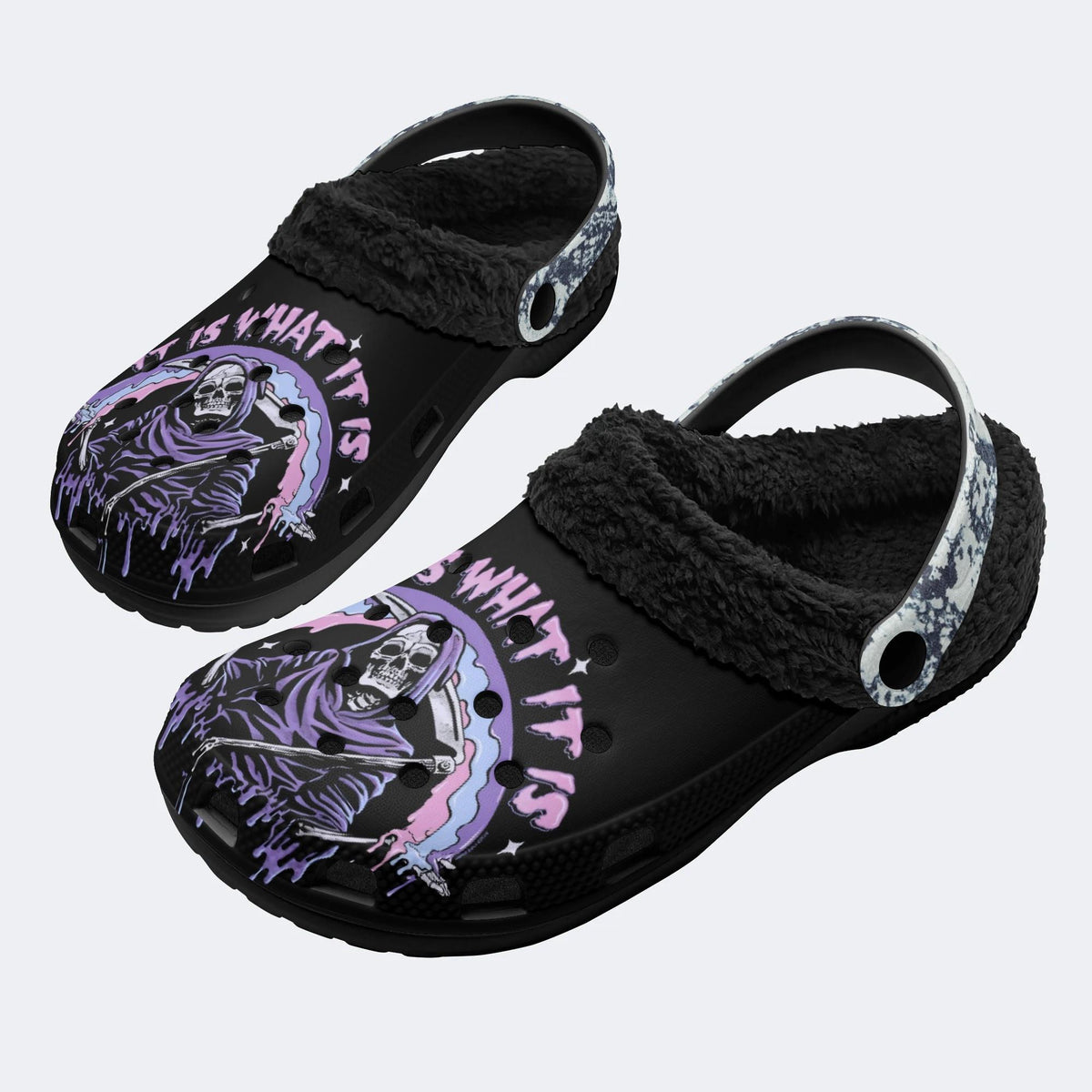 It Is What It Is Unisex Printed - Fur Lined Slippers/Sandals