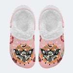 Unisex Death Moth Art Print - Fur Lined Slippers/Sandals