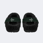 Dark Rose Skull Cross - Fur Lined Slippers/Sandals