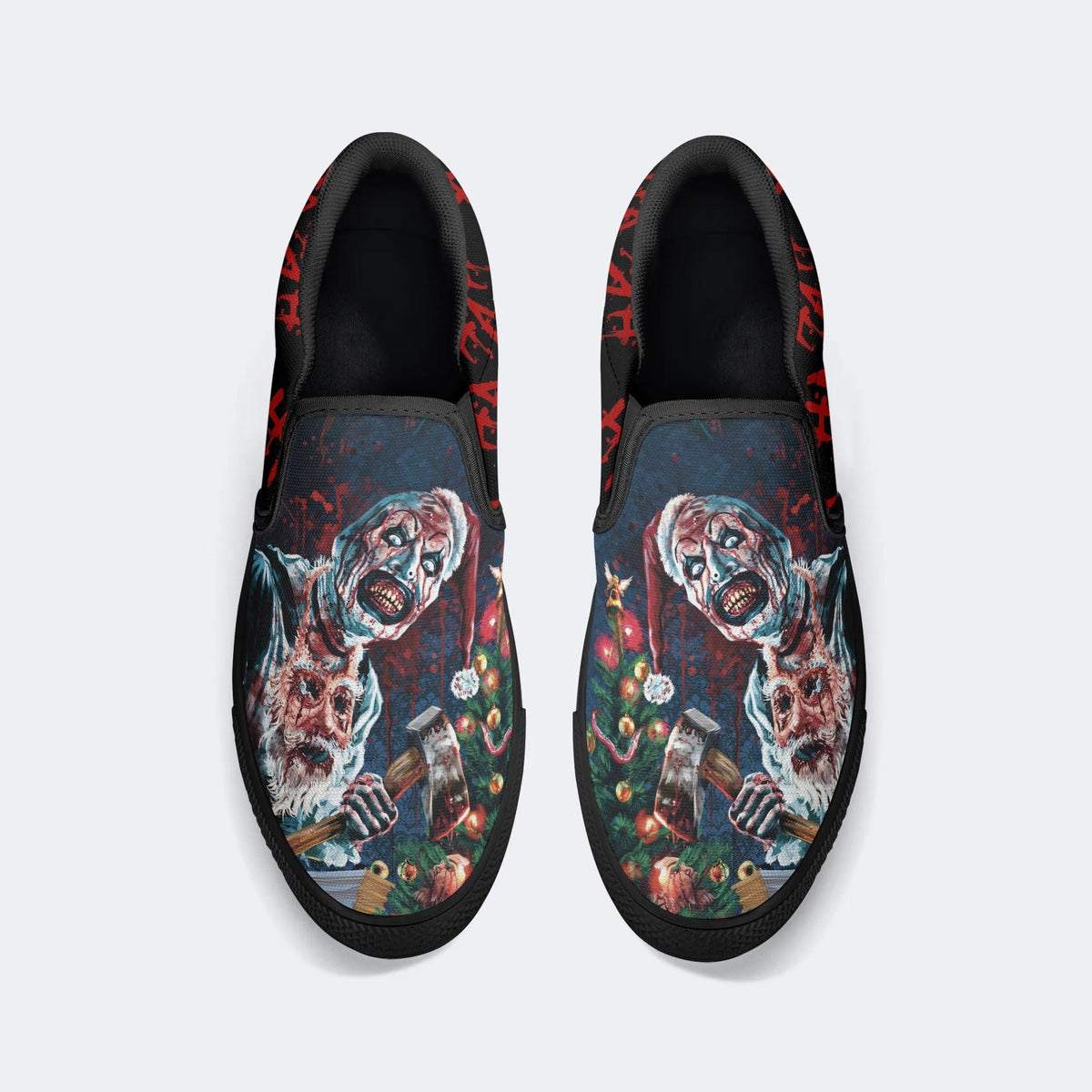 Christmas Terrifier Print - Slip On Shoes