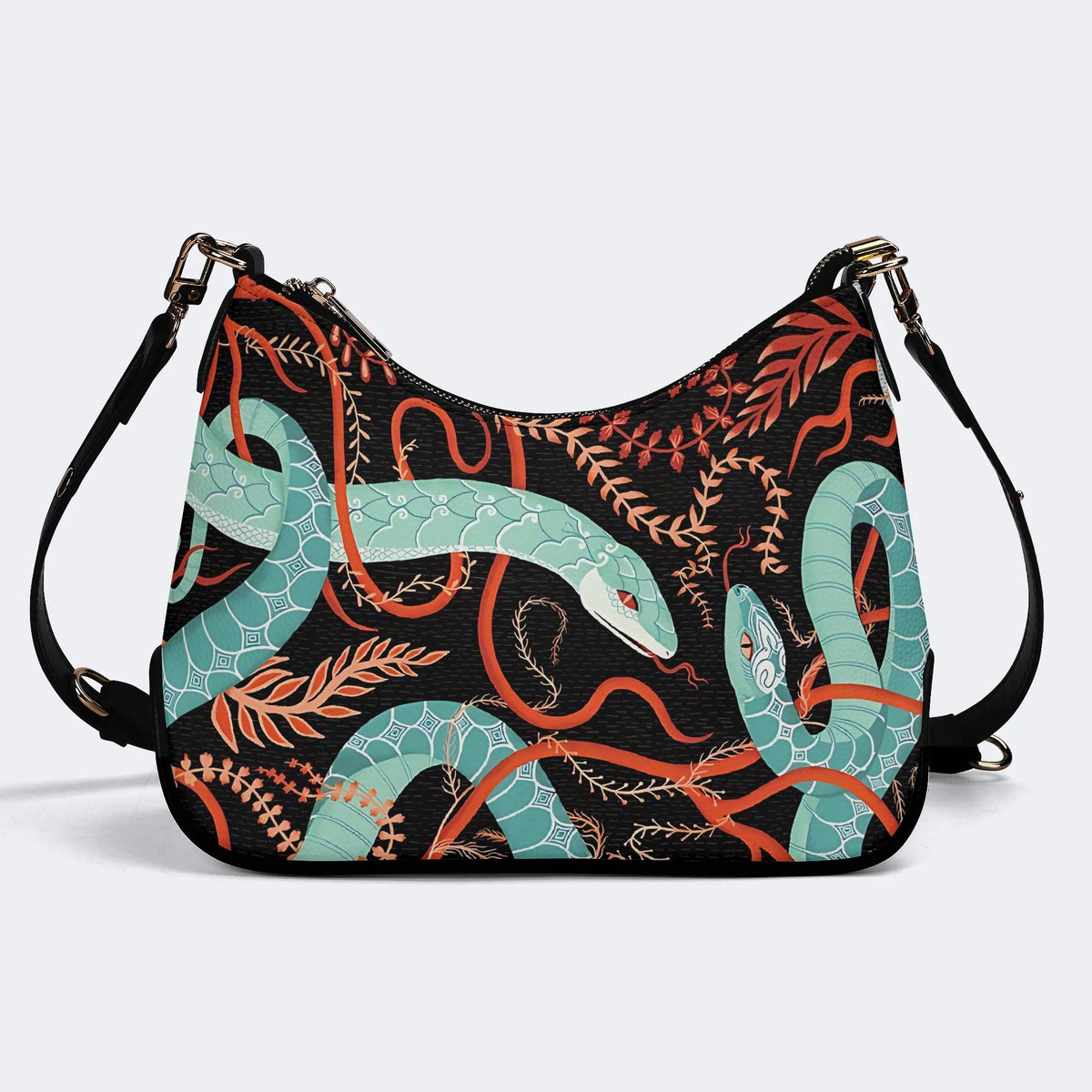 Green Snake Legend - Leather Crossbody Bag