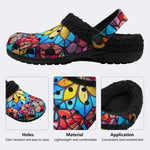 Stained Glass Flower - Fur Lined Slippers/Sandals