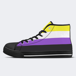 Nonbinary Pride Flag High Top Canvas Shoes