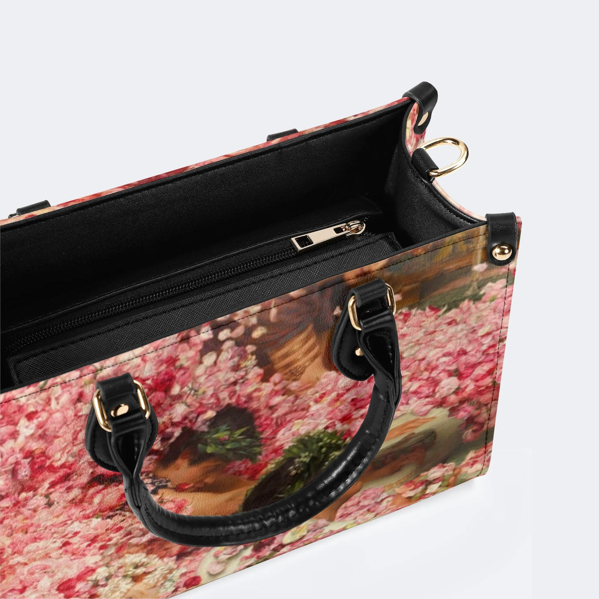Roses of Heliogabal Print - Leather Handbag