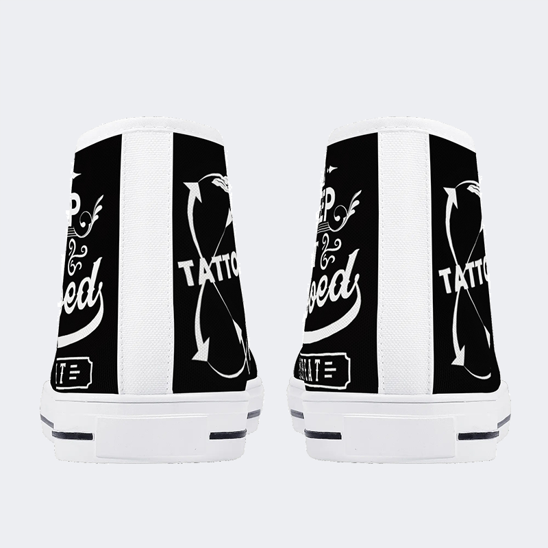 Unisex Eat Sleep Tattoo Wiederholungsdruck - High Top Canvas