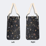 Retro Dark Moth Print - Leather Handbag