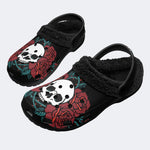 Skull Red Rose - Fur Lined Slippers/Sandals