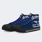 Quint's Shark Fishing Jaws Retro Print - High Top Canvas