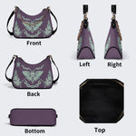 Classic Death Moth Vintage Print - Leather Crossbody Bag