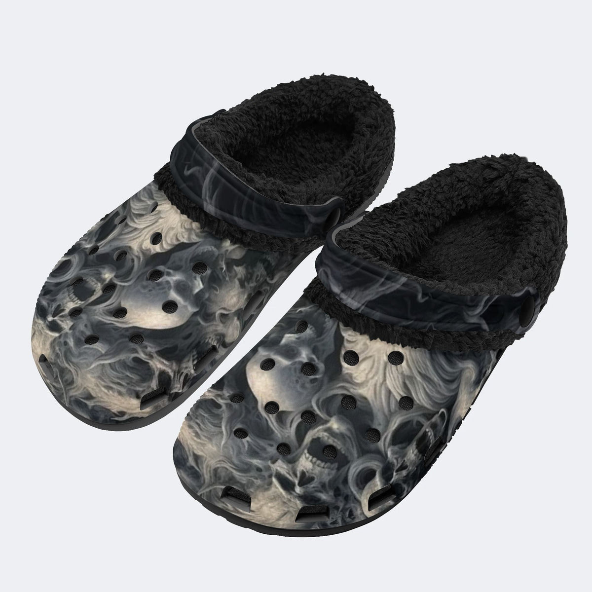 Smoke Skull - Fur Lined Slippers/Sandals