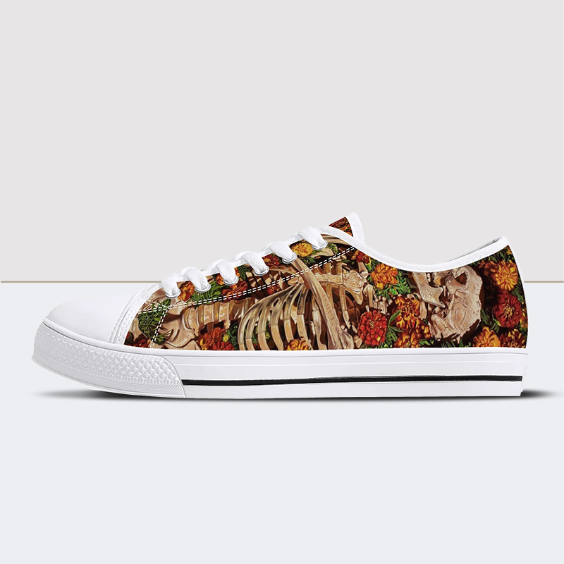 Marigold Skull Low Top Canvas Shoes