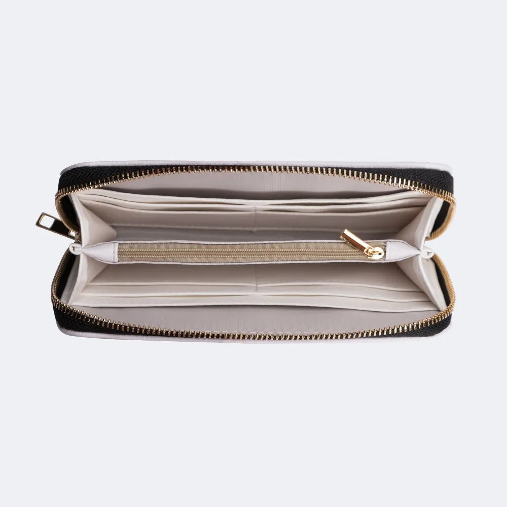 Moth And Leaf Print - Leather Wallet