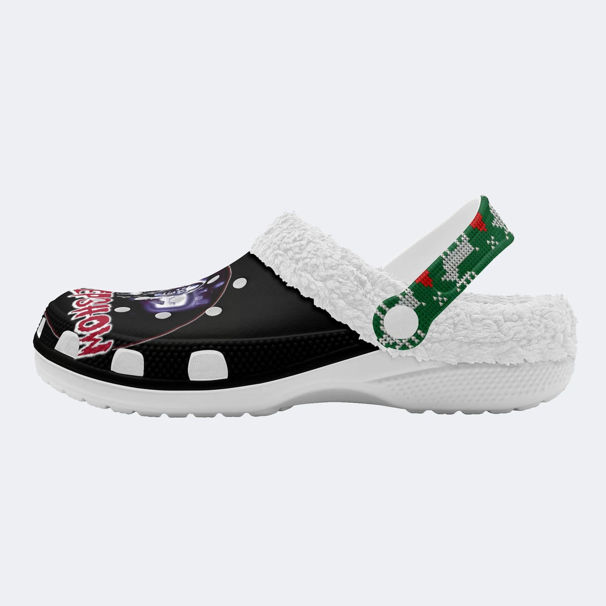 Horror Movie Vintage Graphic Print - Fur Lined Slippers/Sandals