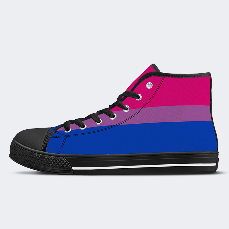 Chaussures montantes en toile avec drapeau de la fierté bisexuelle