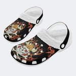 Pirate Skull Print - Fur Lined Slippers/Sandals