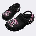 Gothic Skeleton Love Sign - Fur Lined Slippers/Sandals