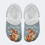 Retro Funny Art Print- Fur Lined Slippers/Sandals