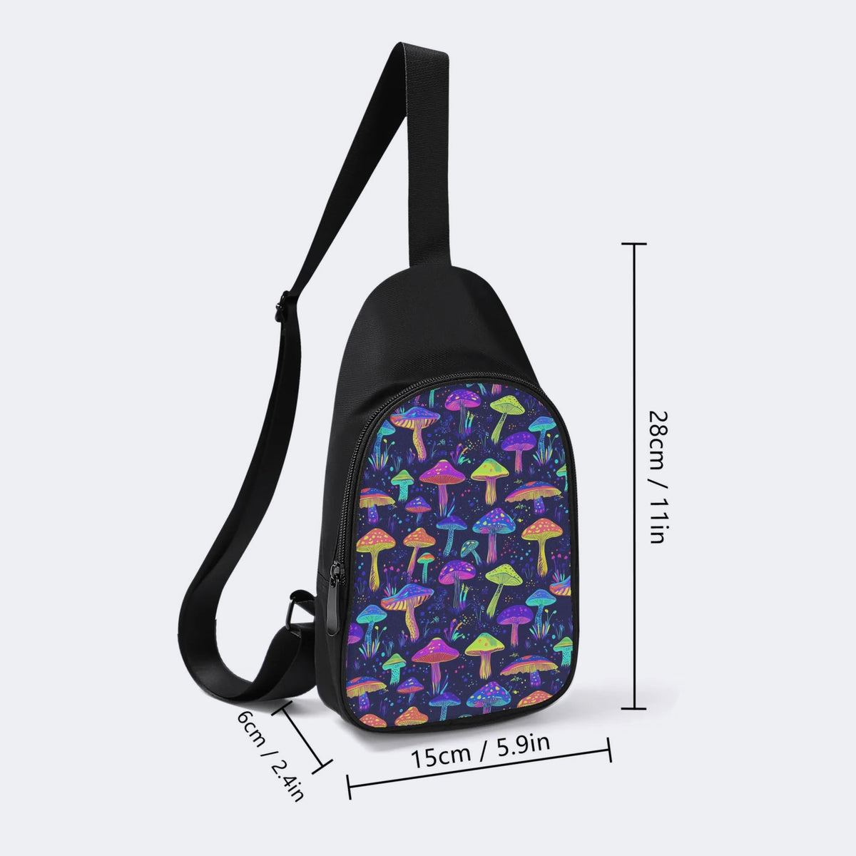 Neon Color Mushroom Print - Chest Bag