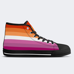 Lesbian Pride Flag High Top Canvas Shoes