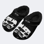 Gothic Ink Skull - Fur Lined Slippers/Sandals