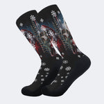 Horror Santa Claus Ghostface Print - Crew Socks