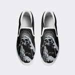 Unisex Skull Print - Slip On Shoes