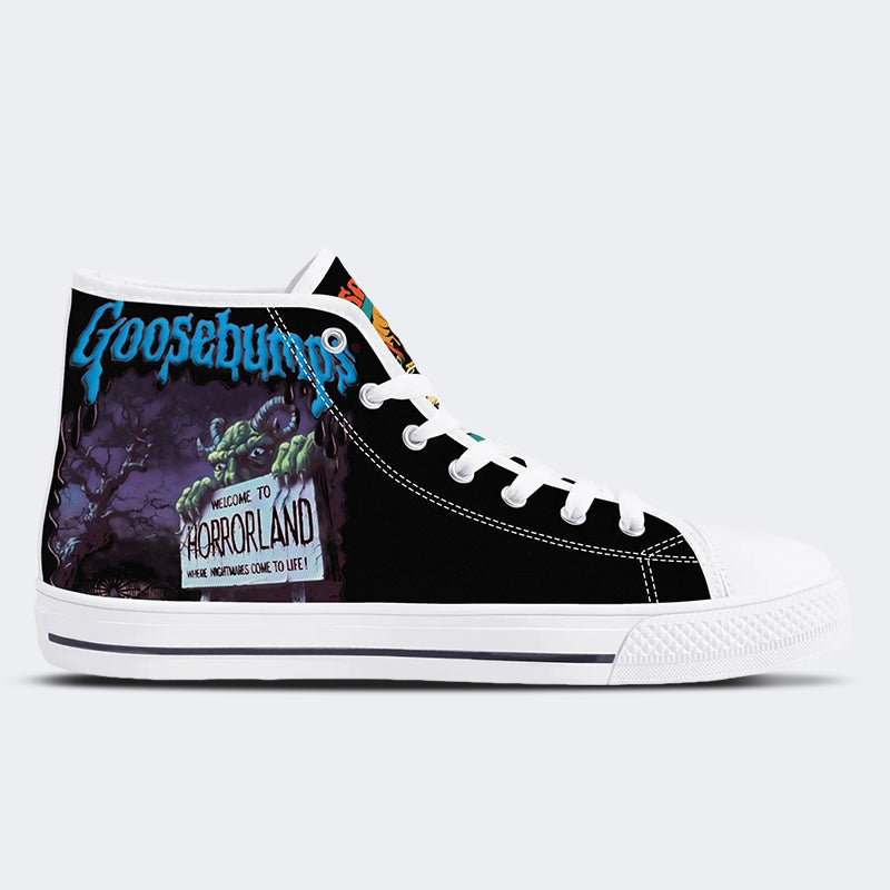 Unisex Horror Totenkopf Druck - High Top Canvas