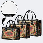 Retro Toad And Snake Print - Leather Handbag