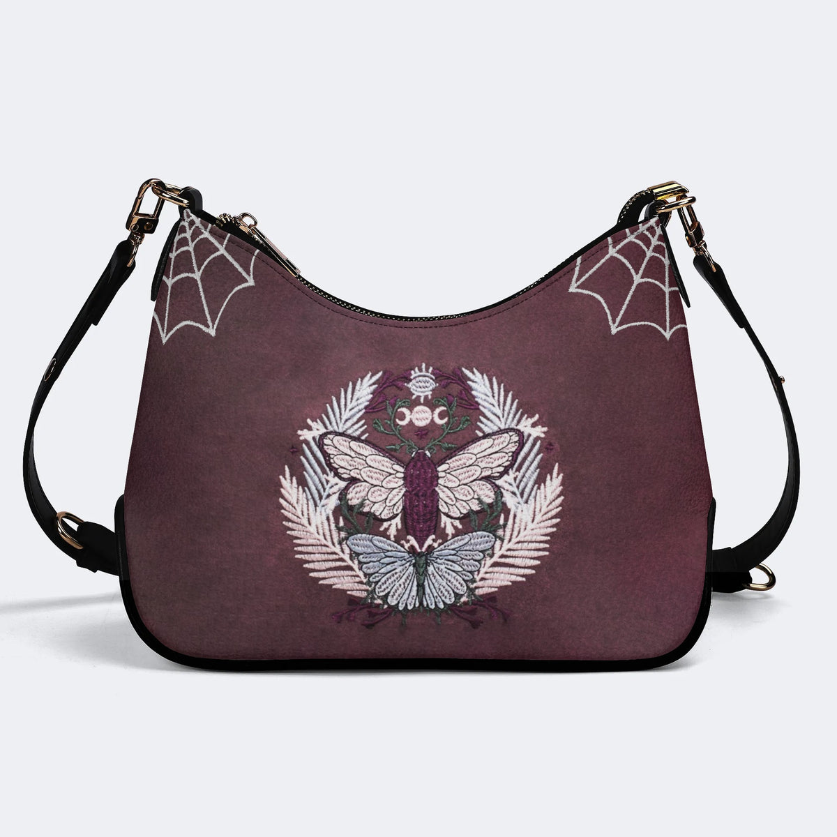 Trivia Moth Print - Leather Crossbody Bag