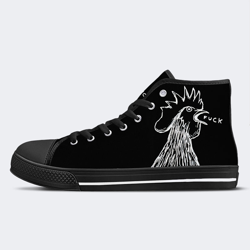 Unisex Bad Chicken Print - High Top aus Canvas